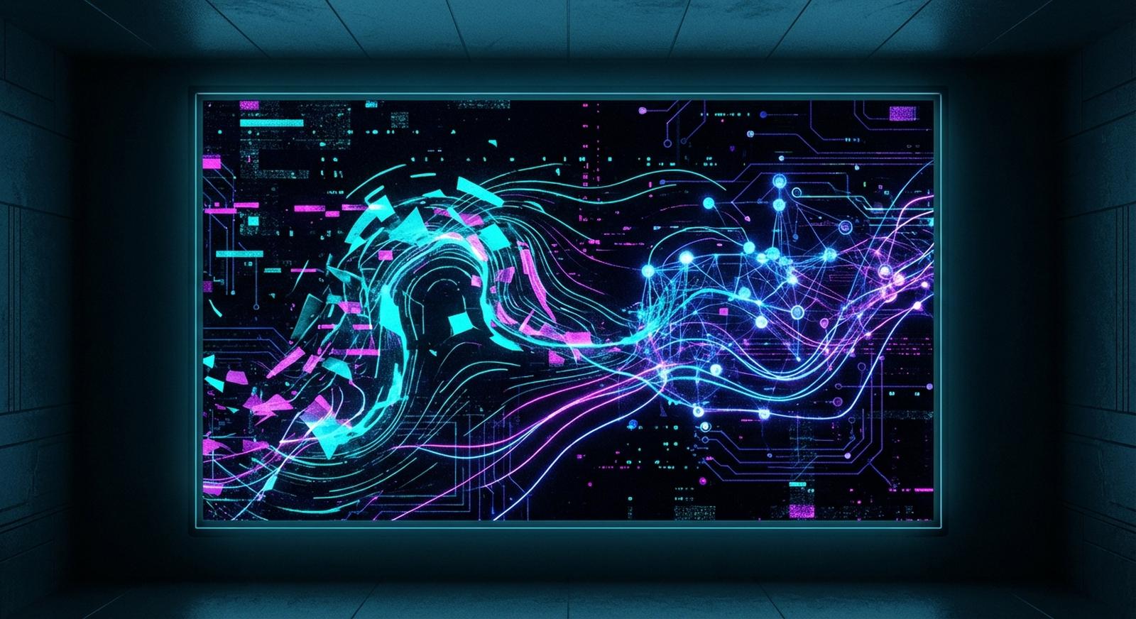 Abstract visualization of organic patterns emerging from structured chaos